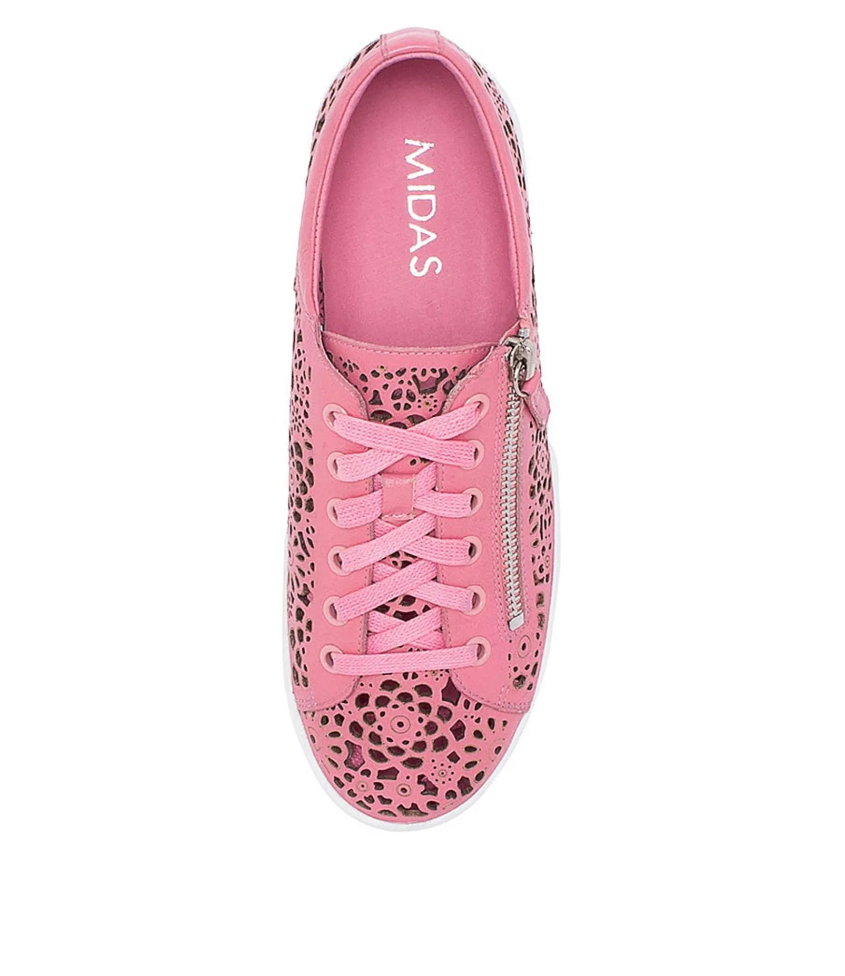 Fashion Midas Shoes Landry Pretty Pink Leather Sneakers Ws