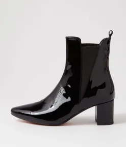 Shop Midas Shoes Larlet Black Patent Leather Chelsea Boots