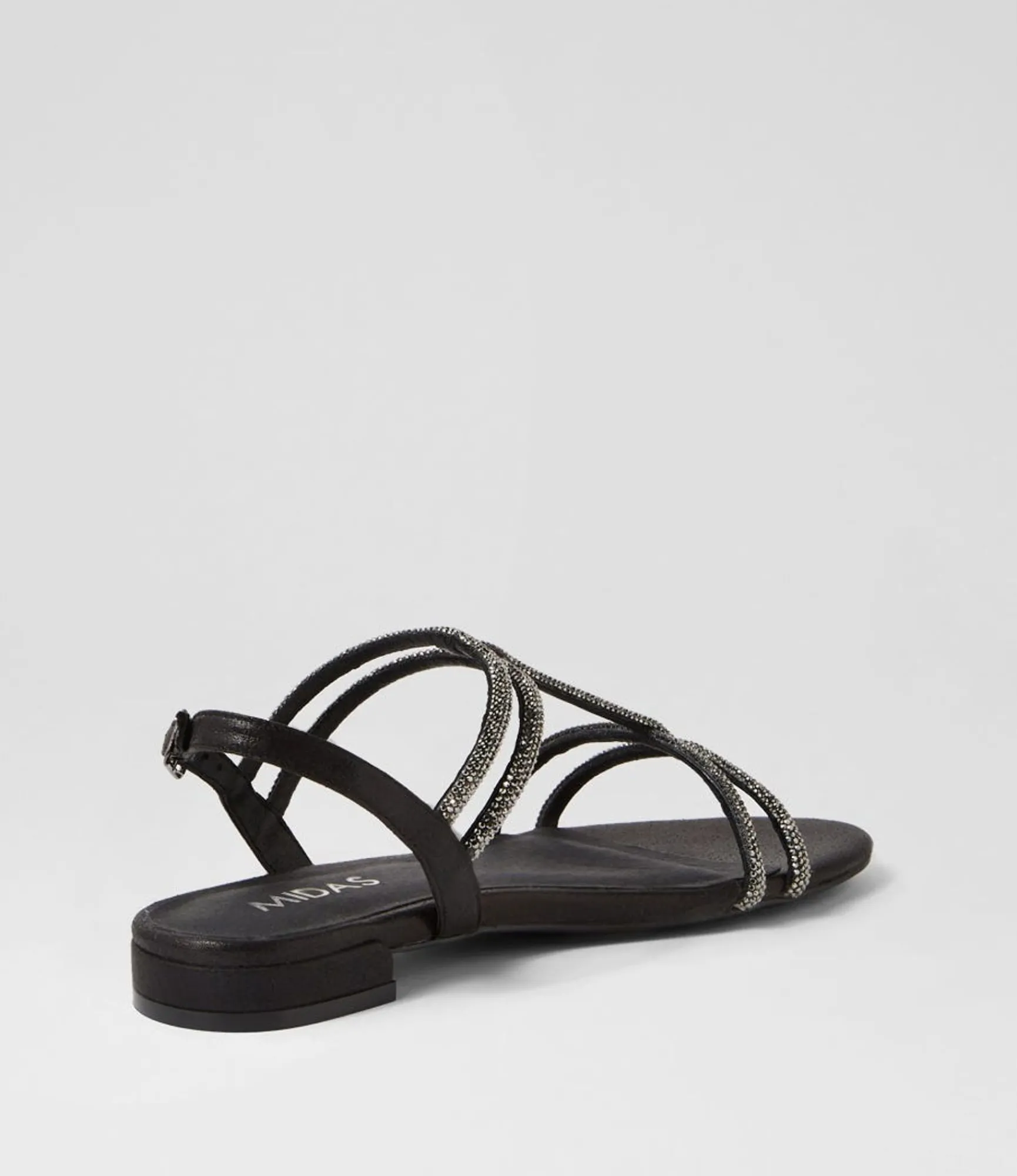 Flash Sale Midas Shoes Laroze Black Fabric Jewels Sandals