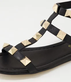 Fashion Midas Shoes Lavan Black Leather Sandals