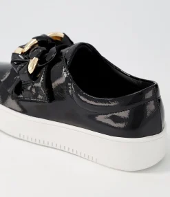 Best Sale Midas Shoes Layar Black White Patent Leather Sneakers
