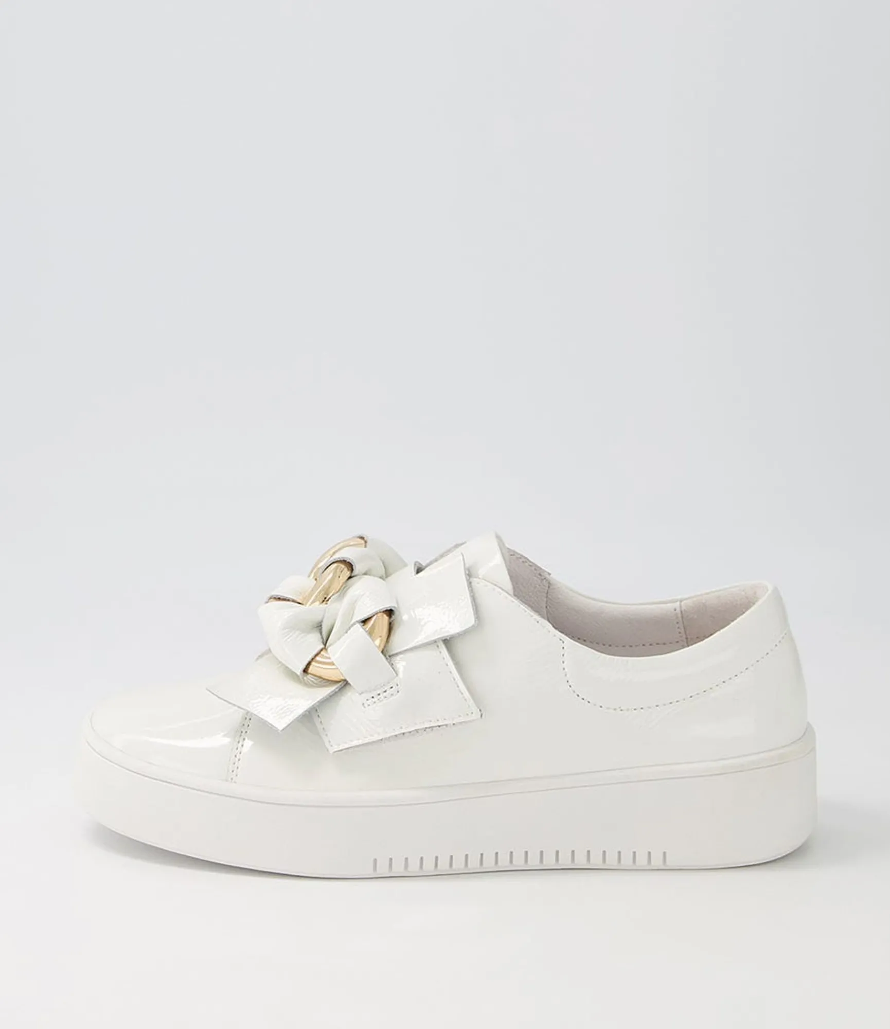 Cheap Midas Shoes Layar White Patent Leather Sneakers