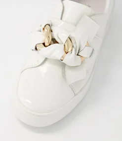 Cheap Midas Shoes Layar White Patent Leather Sneakers