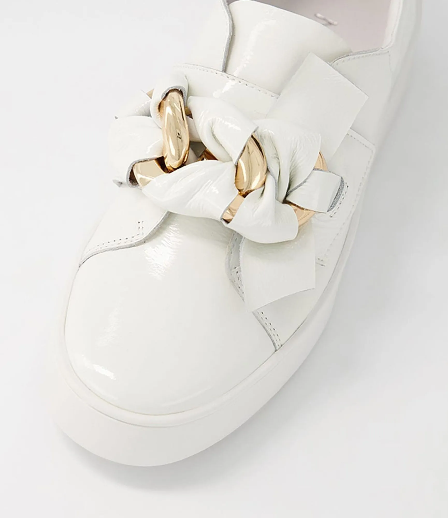 Cheap Midas Shoes Layar White Patent Leather Sneakers