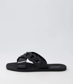 Discount Midas Shoes Leela Black Jelly Slides