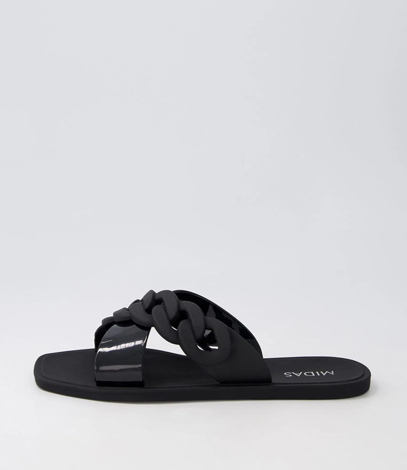 Discount Midas Shoes Leela Black Jelly Slides
