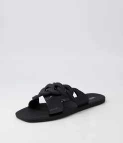 Discount Midas Shoes Leela Black Jelly Slides
