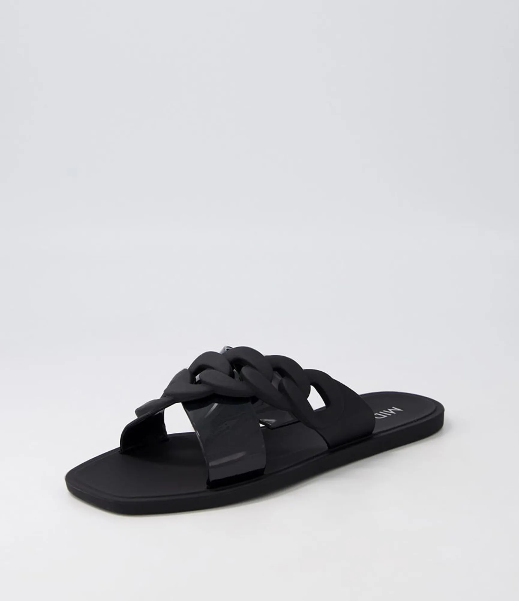 Discount Midas Shoes Leela Black Jelly Slides