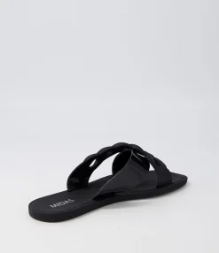Discount Midas Shoes Leela Black Jelly Slides