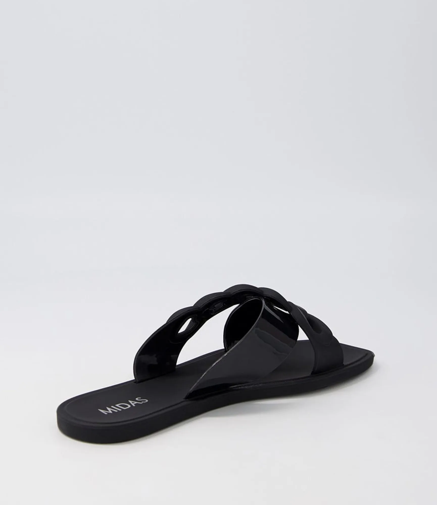 Discount Midas Shoes Leela Black Jelly Slides