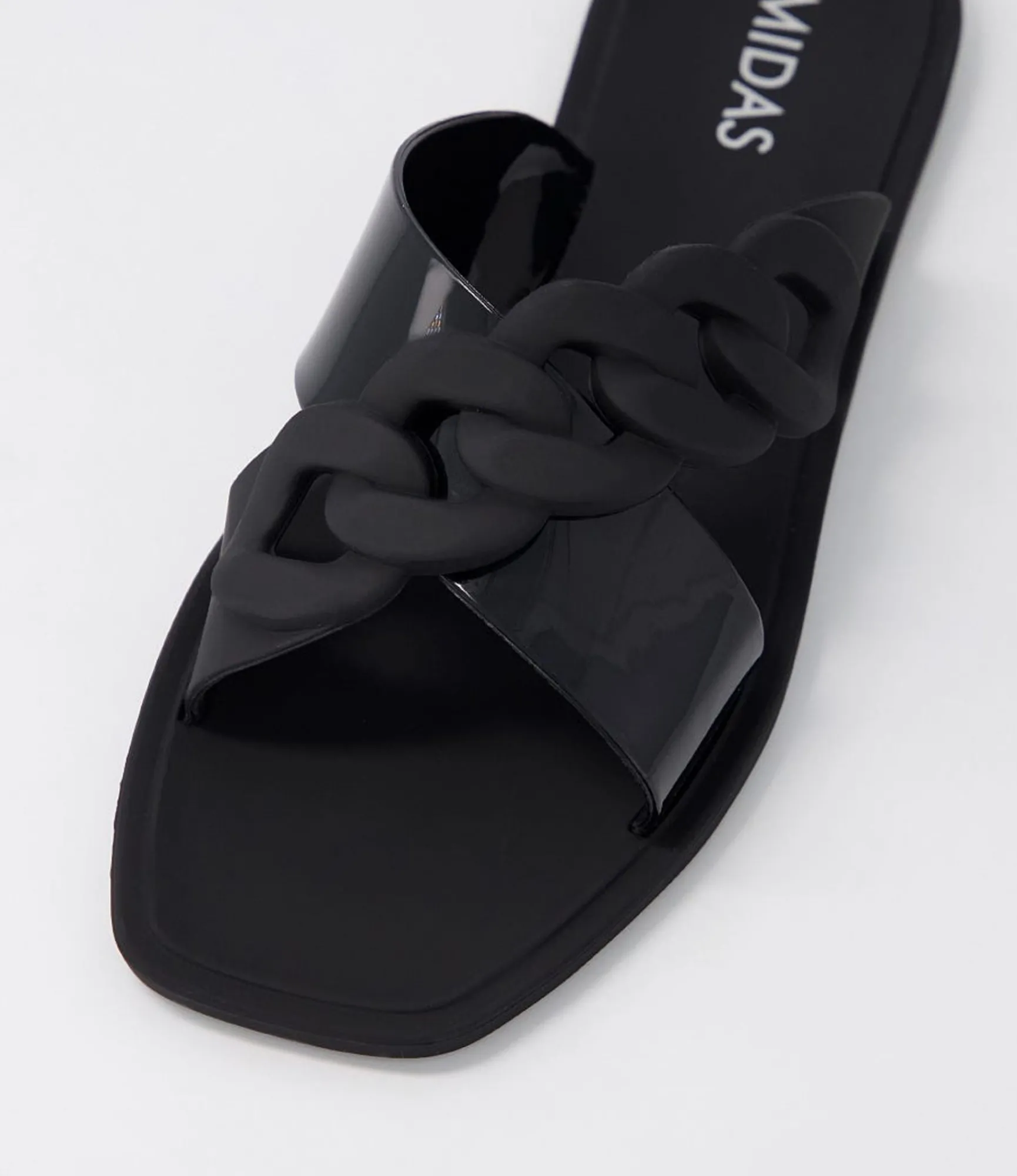 Discount Midas Shoes Leela Black Jelly Slides