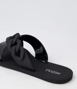 Discount Midas Shoes Leela Black Jelly Slides