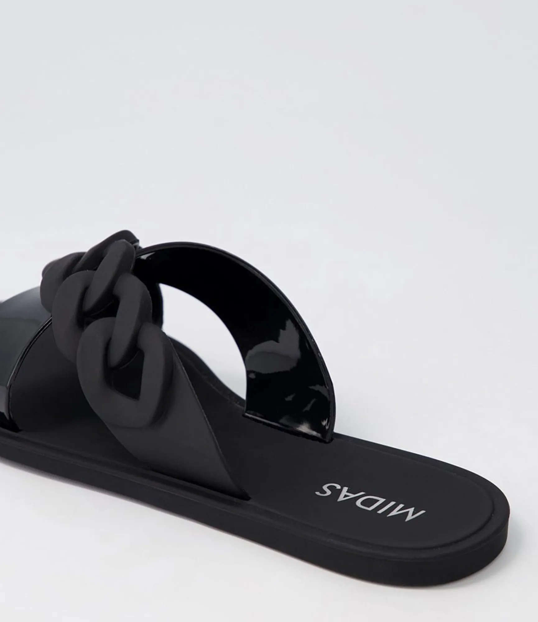 Discount Midas Shoes Leela Black Jelly Slides