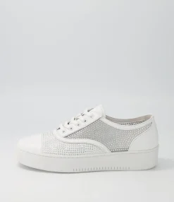 Cheap Midas Shoes Lennon White Leather Mesh Sneakers
