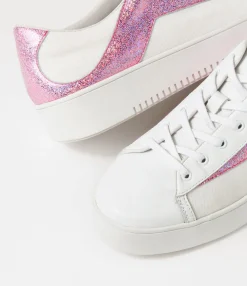 New Midas Shoes Lenoe White Pink Glam Multi Sneakers
