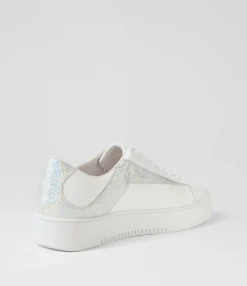 New Midas Shoes Lenoe White Silver Glam Multi Sneakers