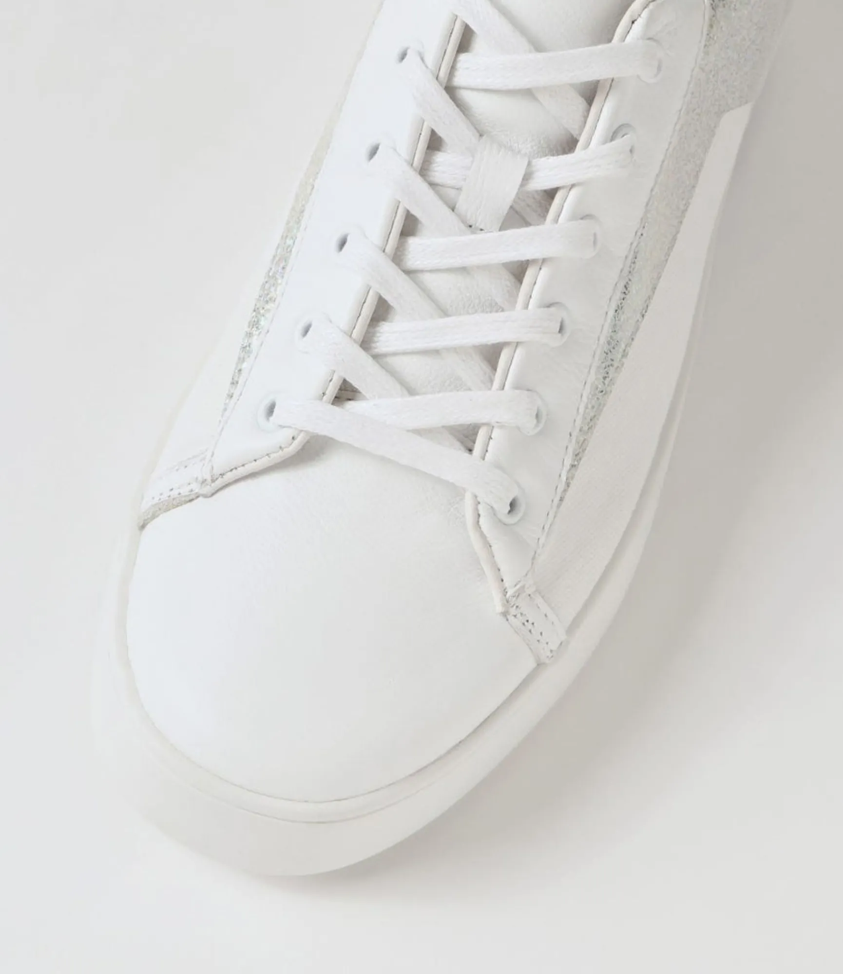 New Midas Shoes Lenoe White Silver Glam Multi Sneakers
