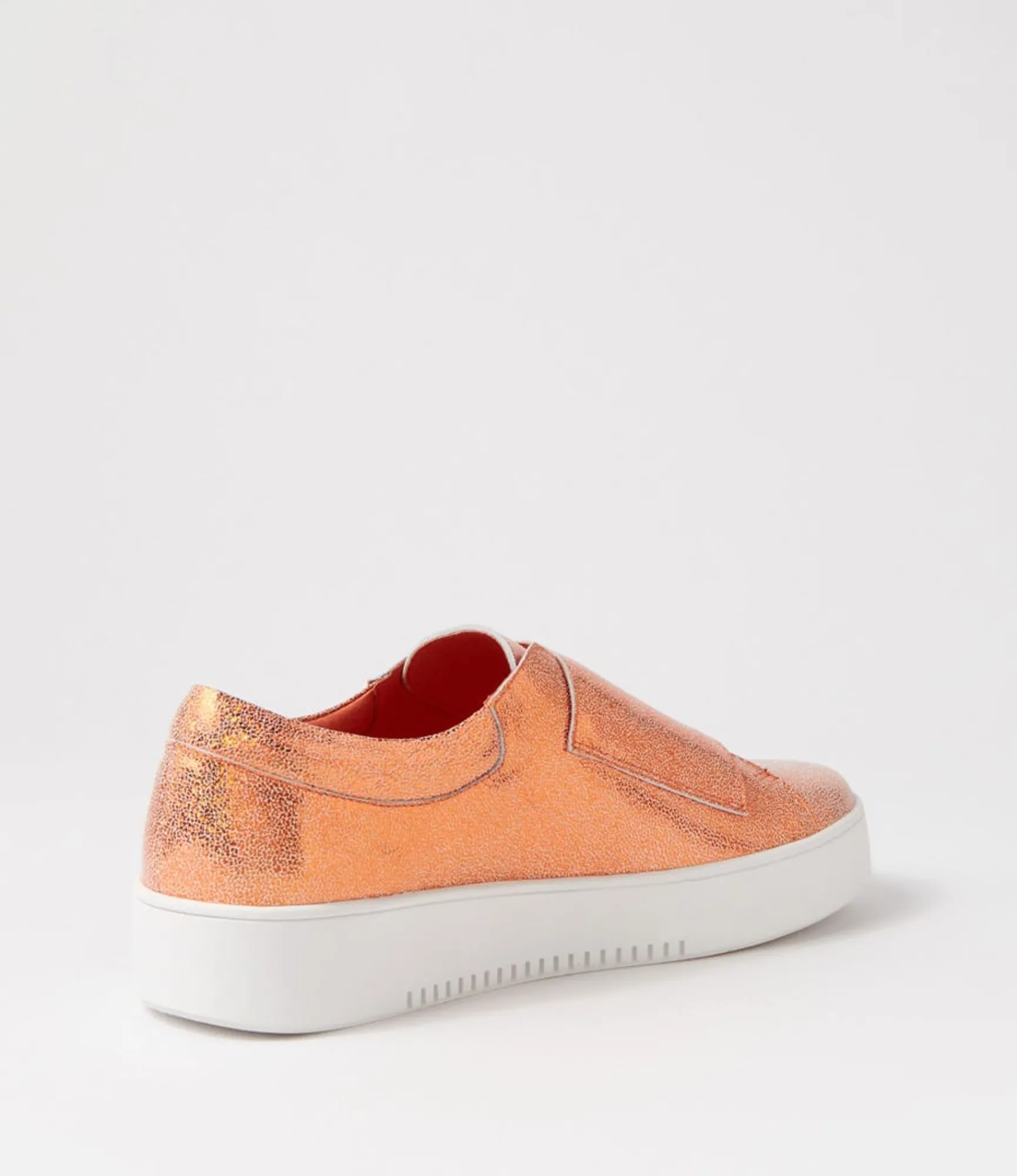 Cheap Midas Shoes Levie Orange Glam Leather Sneakers