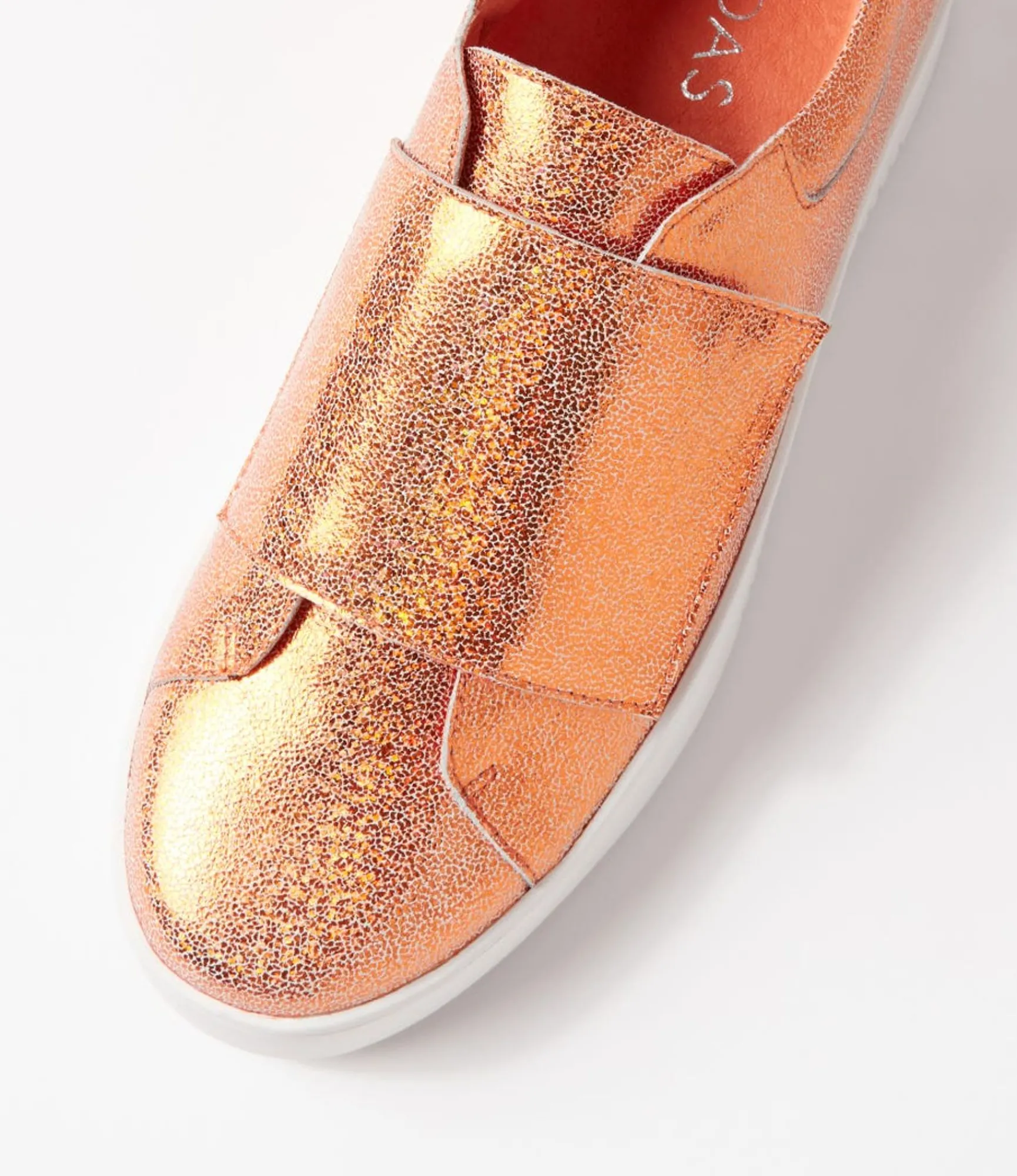Cheap Midas Shoes Levie Orange Glam Leather Sneakers