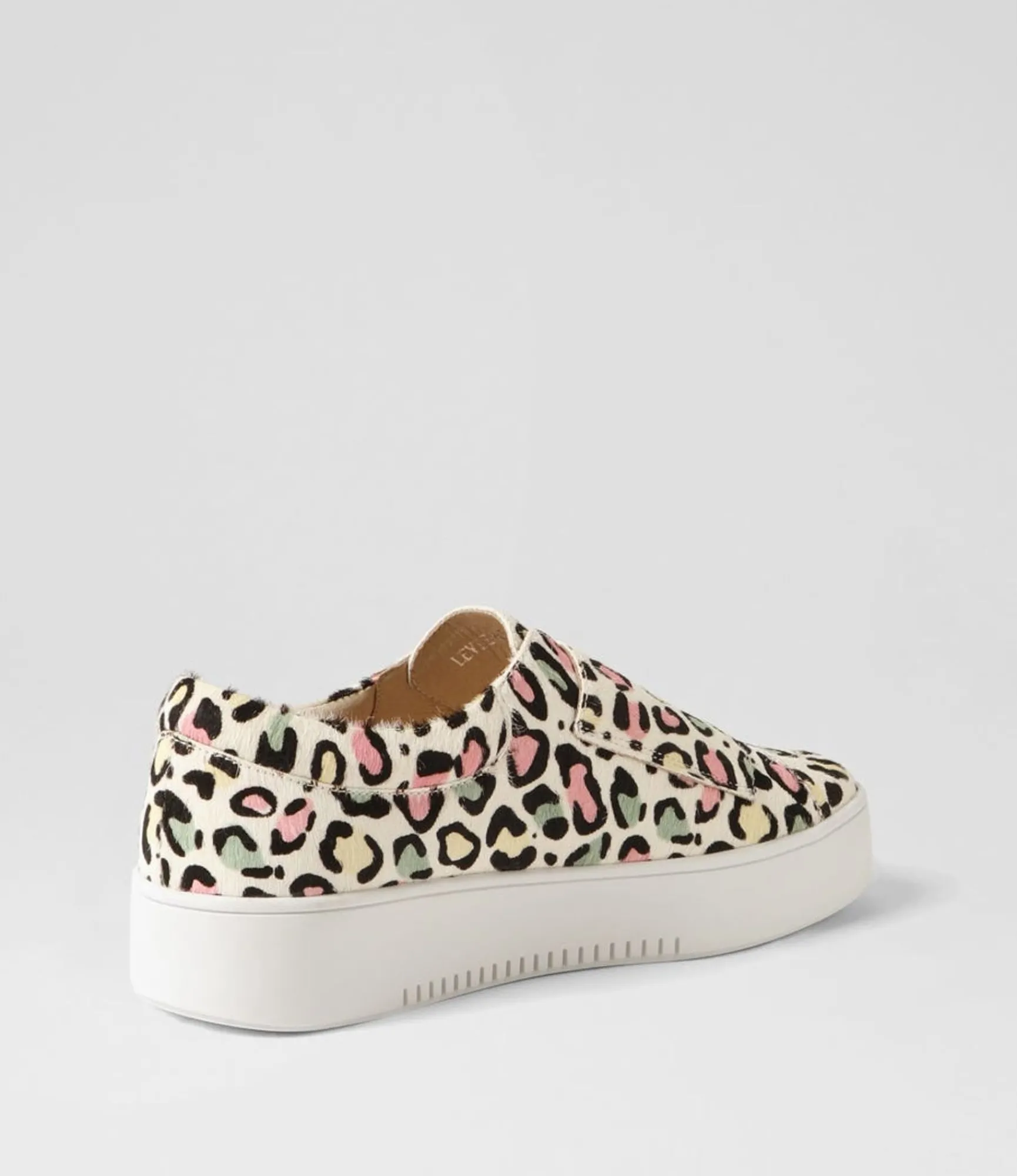 Cheap Midas Shoes Levie Rainbow Leopard White Pony Sneakers