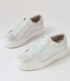 Clearance Midas Shoes Levie Silver Glam Leather Sneakers