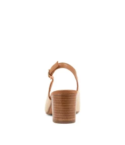 Cheap Midas Shoes Lexiar Nat Woven Dark Tan Leather Pump Heels