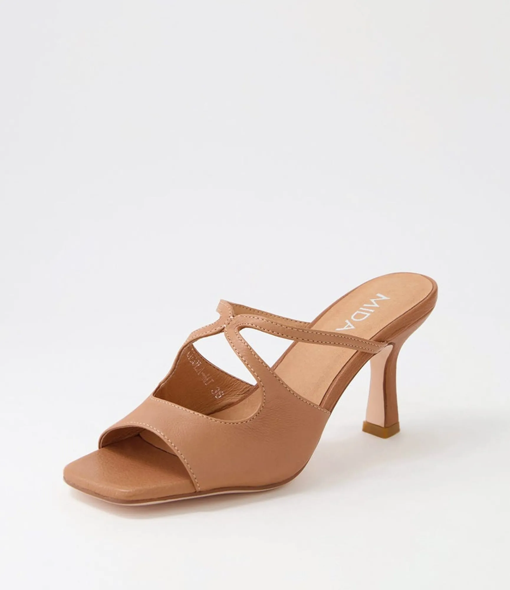 Best Sale Midas Shoes Licola Tan Leather Slides