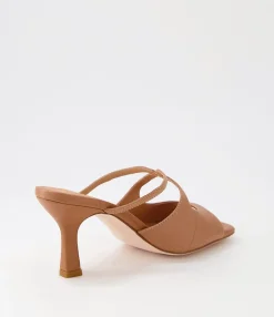 Best Sale Midas Shoes Licola Tan Leather Slides