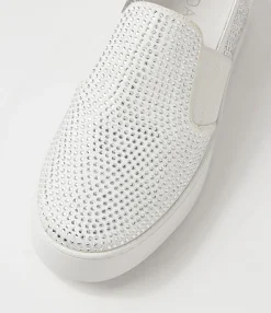 Discount Midas Shoes Liona White Leather Mesh Sneakers