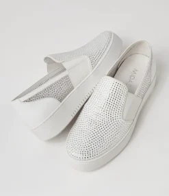Discount Midas Shoes Liona White Leather Mesh Sneakers