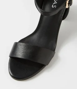 New Midas Shoes Lippee Black Leather Sandals