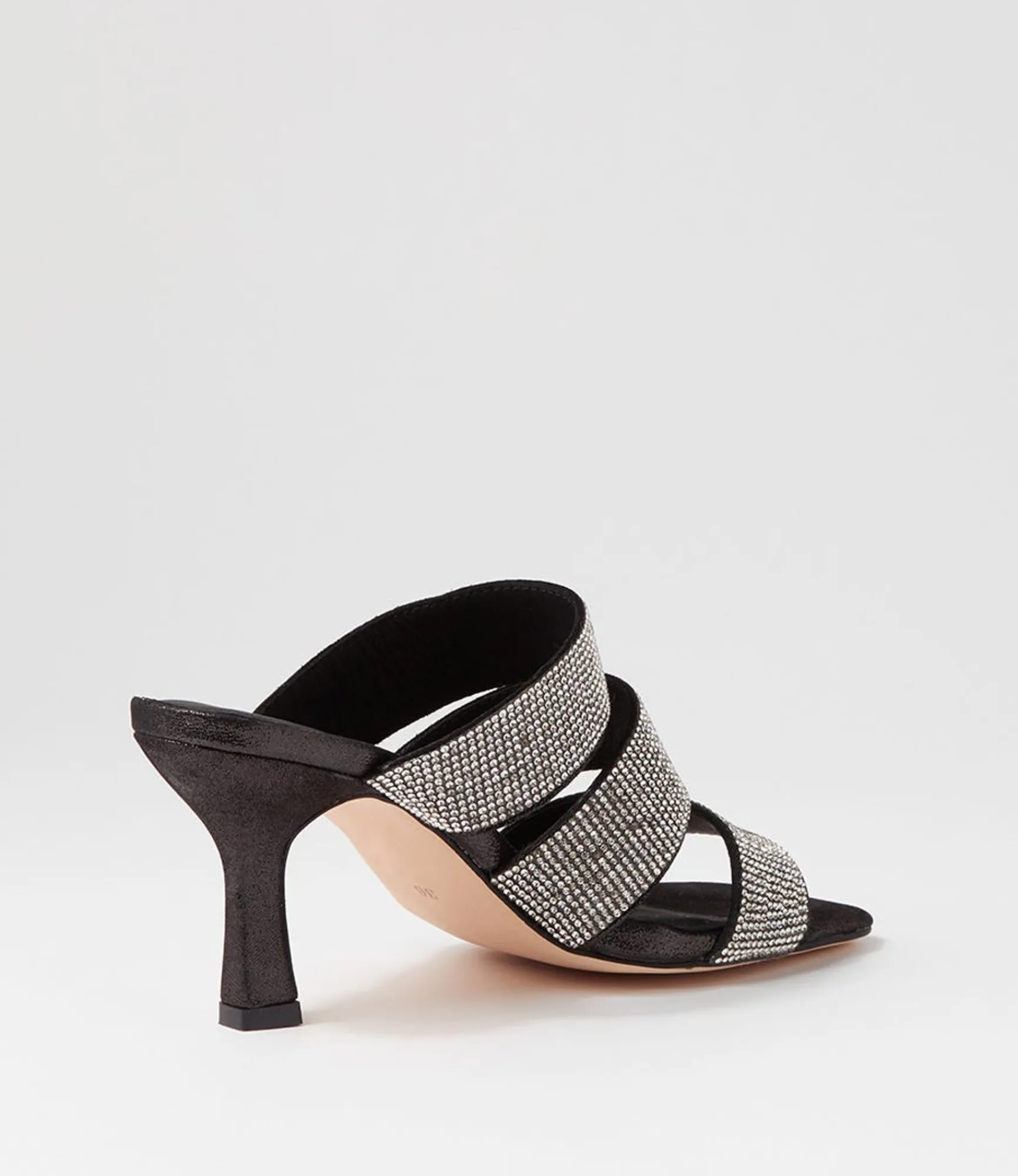 Cheap Midas Shoes Litzey Black Silver Leather Jewels Sandals