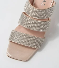 Best Midas Shoes Litzey Nude Silver Leather Jewels Sandals