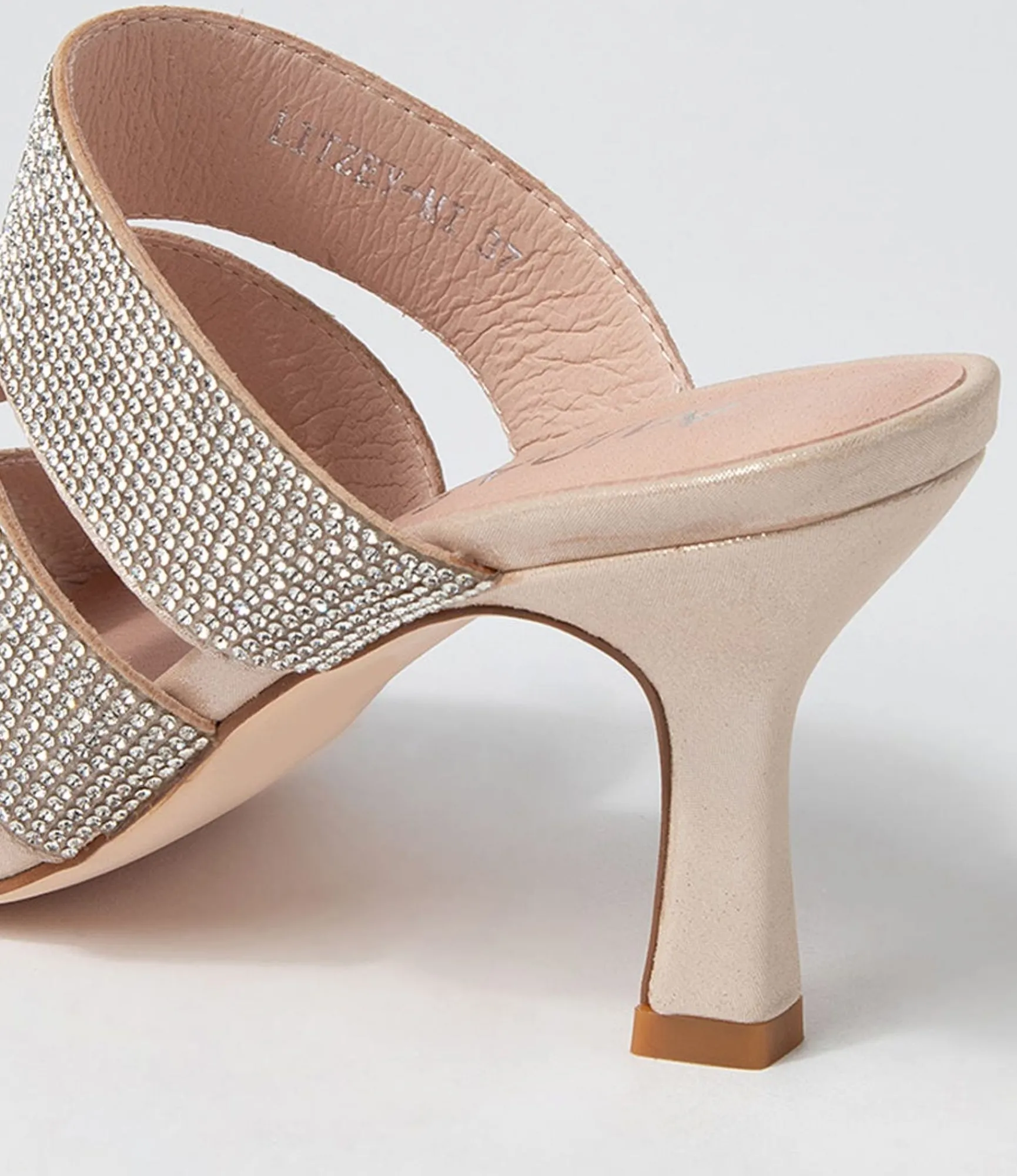 Best Midas Shoes Litzey Nude Silver Leather Jewels Sandals