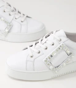 Outlet Midas Shoes Loredana White Leather Sneakers