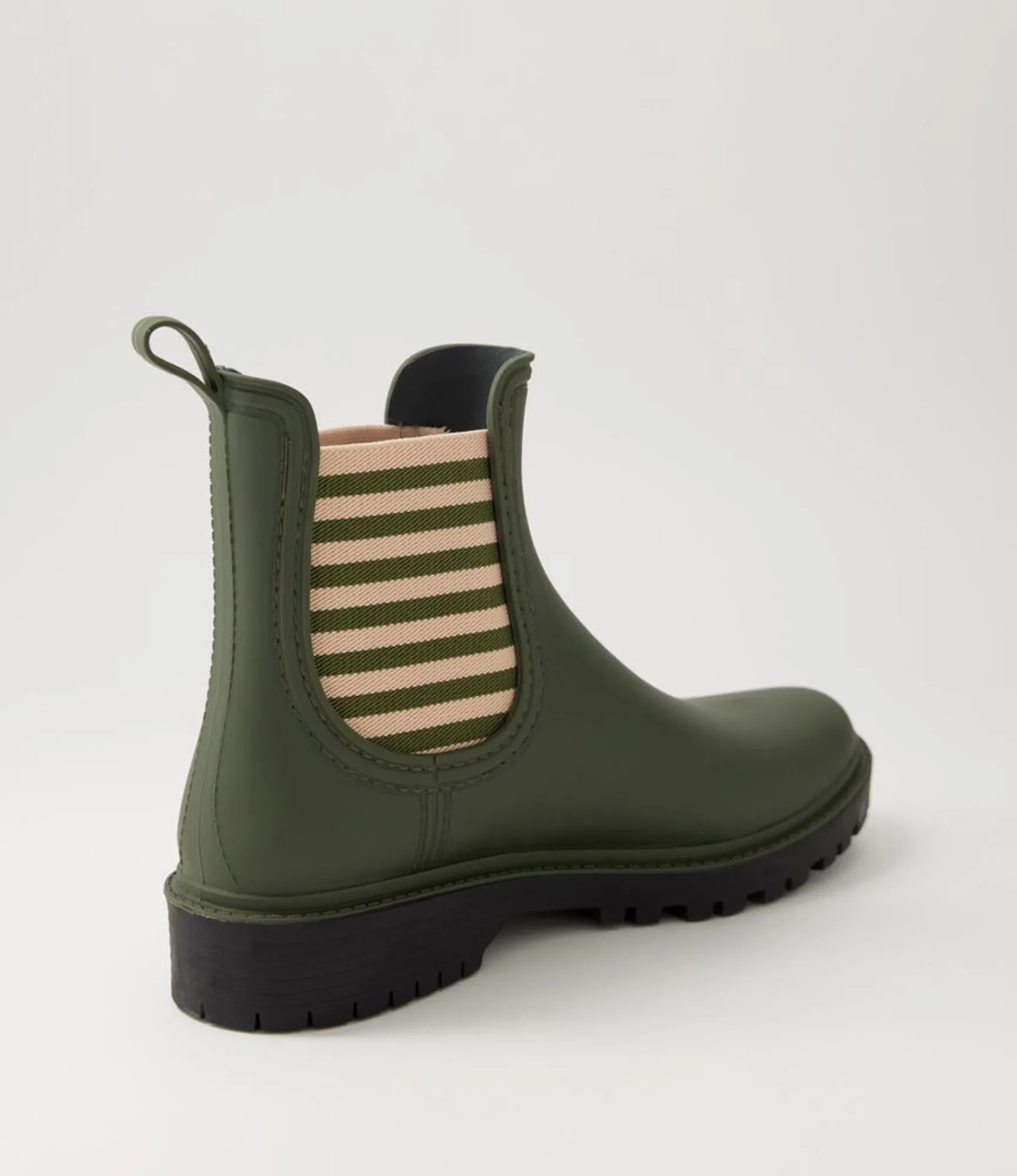 Hot Midas Shoes Loren Forest Stripe Gumboot Chelsea Boots