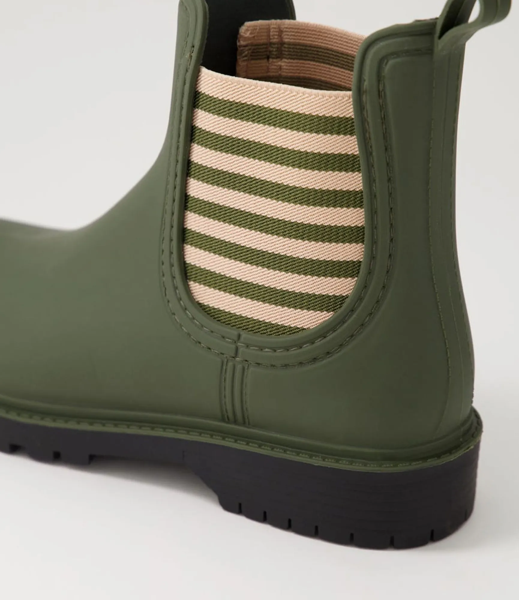 Hot Midas Shoes Loren Forest Stripe Gumboot Chelsea Boots