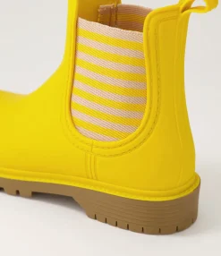Flash Sale Midas Shoes Loren Yellow Stripe Gumboot Chelsea Boots