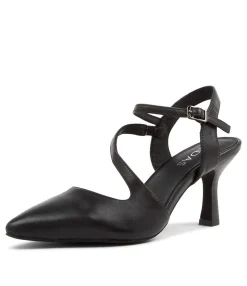 Best Midas Shoes Lucca Black Leather Pump Heels