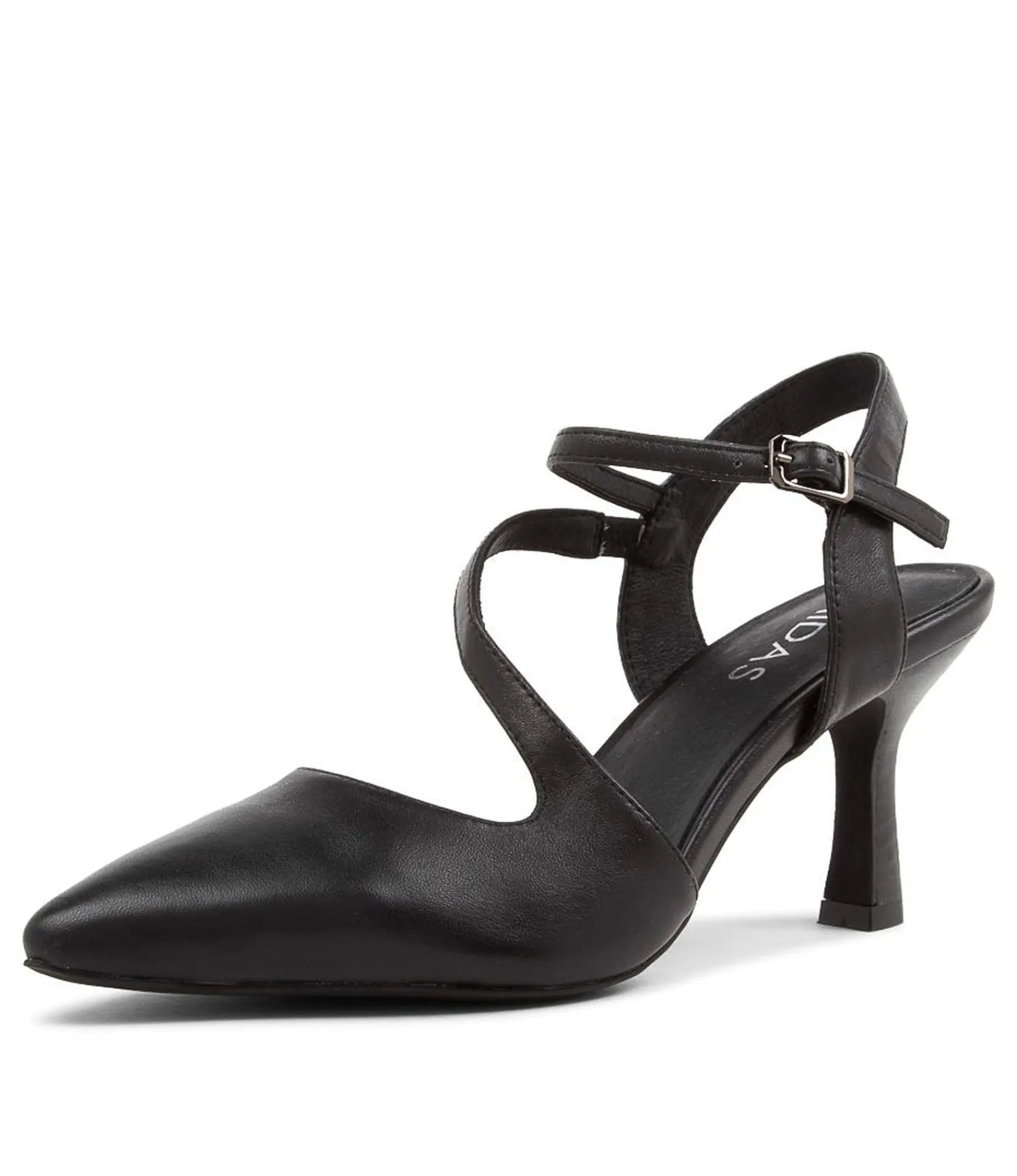 Best Midas Shoes Lucca Black Leather Pump Heels