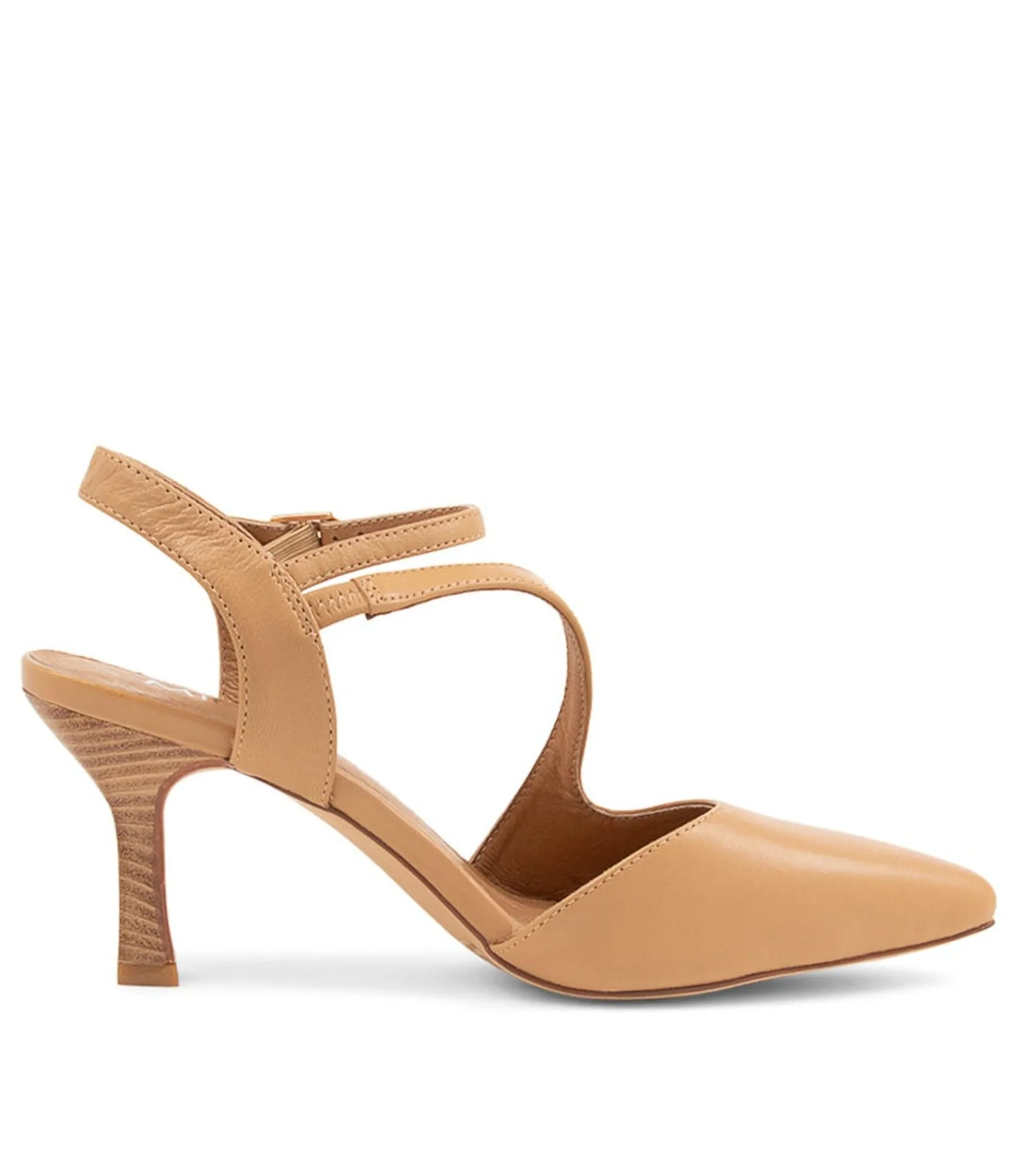 Online Midas Shoes Lucca Caramel Leather Pump Heels