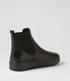 Flash Sale Midas Shoes Ludley Black Leather Elastic Chelsea Boots
