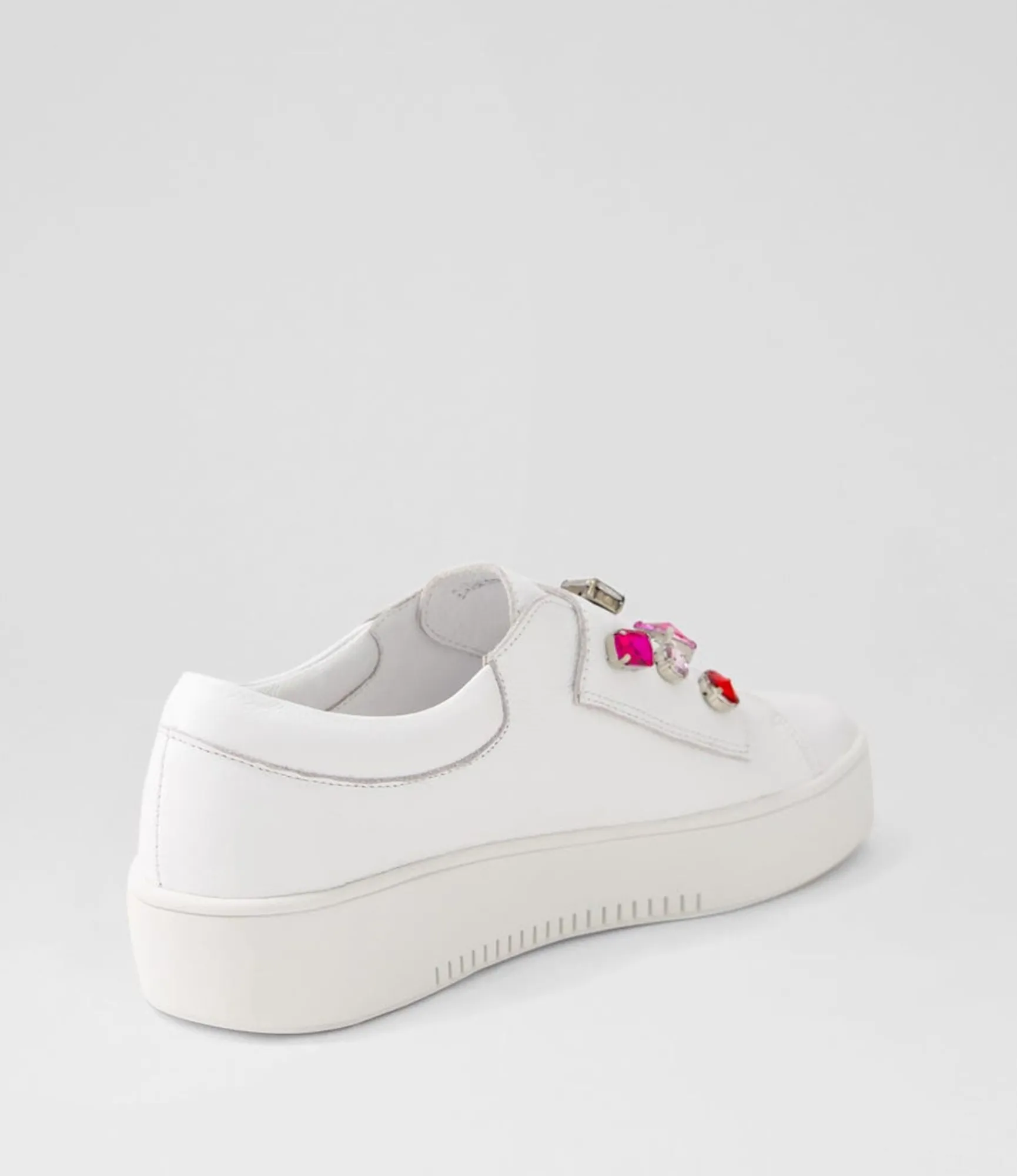 Cheap Midas Shoes Lunice White Bright Jewels Leather Sneakers