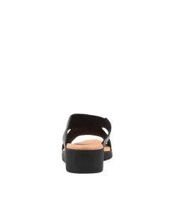 Cheap Midas Shoes Macey Black Leather Slides Bs