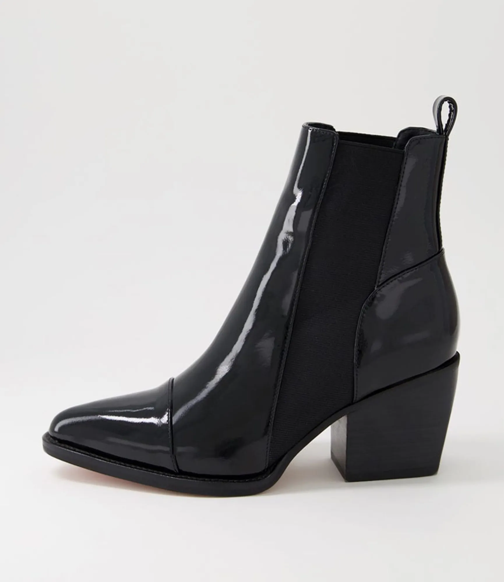 Hot Midas Shoes Maddern Black Wrinkle Patent Chelsea Boots