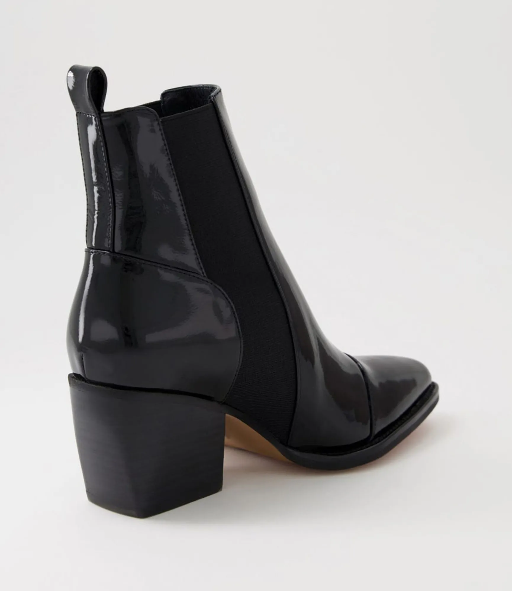 Hot Midas Shoes Maddern Black Wrinkle Patent Chelsea Boots