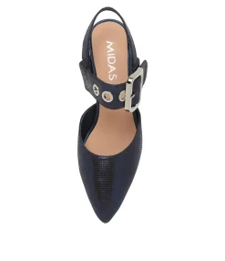 Cheap Midas Shoes Maddox Navy Cut Leather Pumps