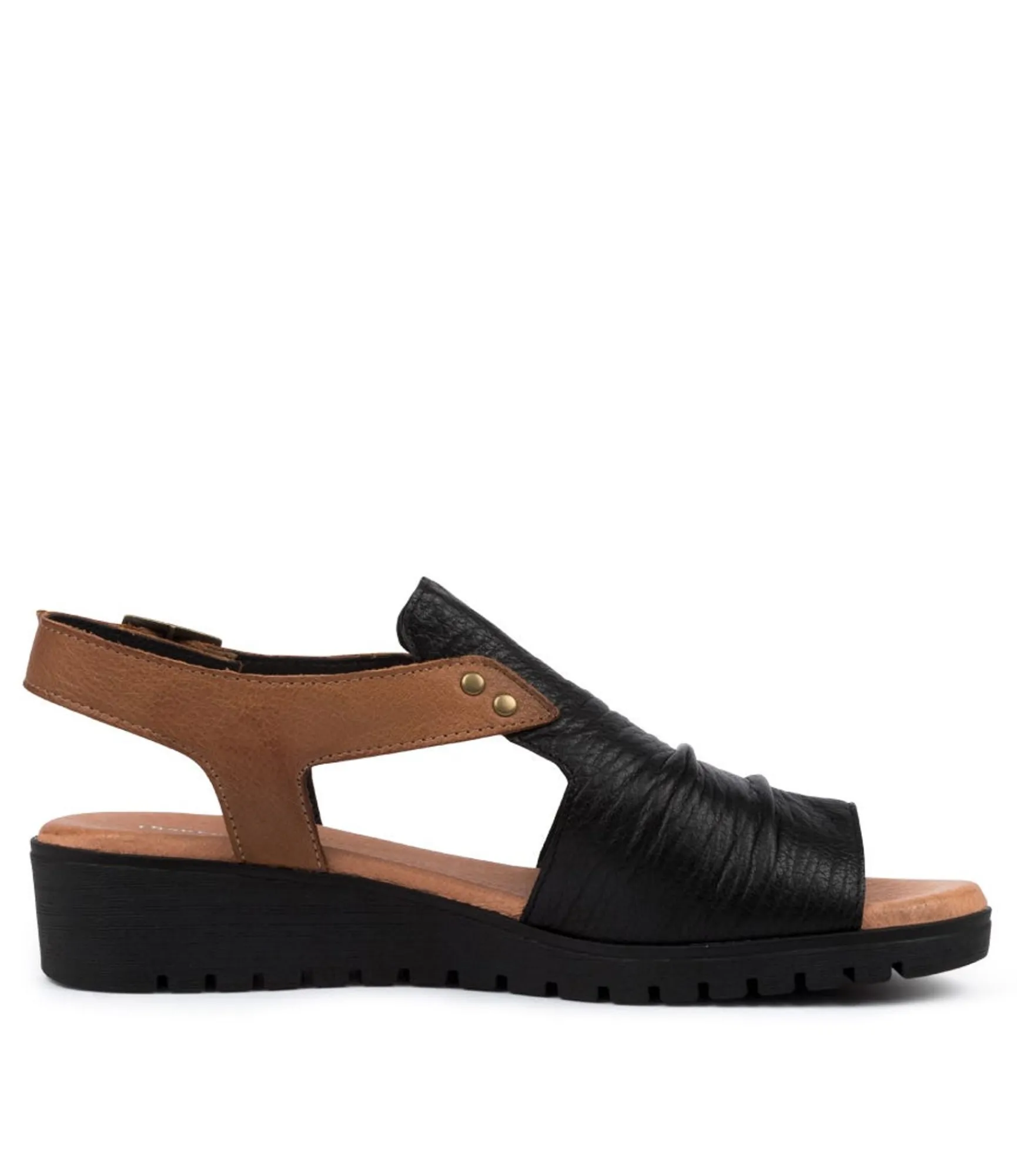 Best Sale Midas Shoes Madz Black-Dk Tan Leather