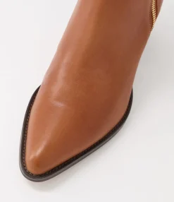 Best Sale Midas Shoes Majory Cognac Leather Ankle Boots