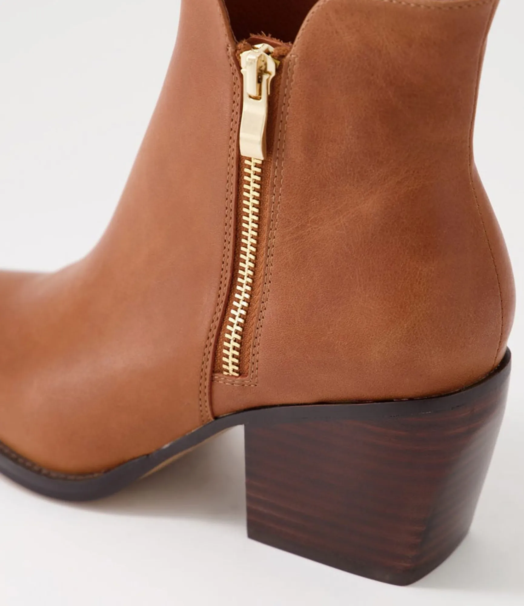 Best Sale Midas Shoes Majory Cognac Leather Ankle Boots